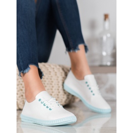 SHELOVET Lehké prolamované tenisky bílý 2