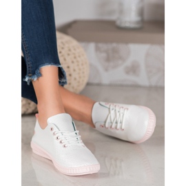 SHELOVET Lehké prolamované tenisky bílý 2