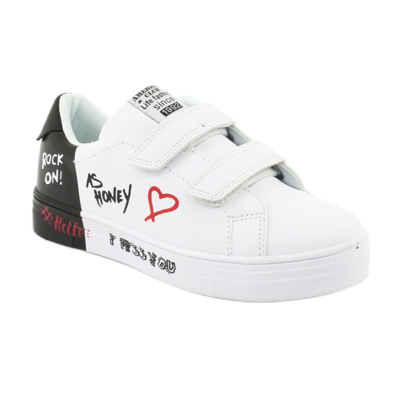 Bílé a černé tenisky American Club ES05 bílý černá 1