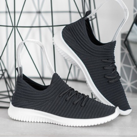 SHELOVET Textilní nazouvací boty černá 1