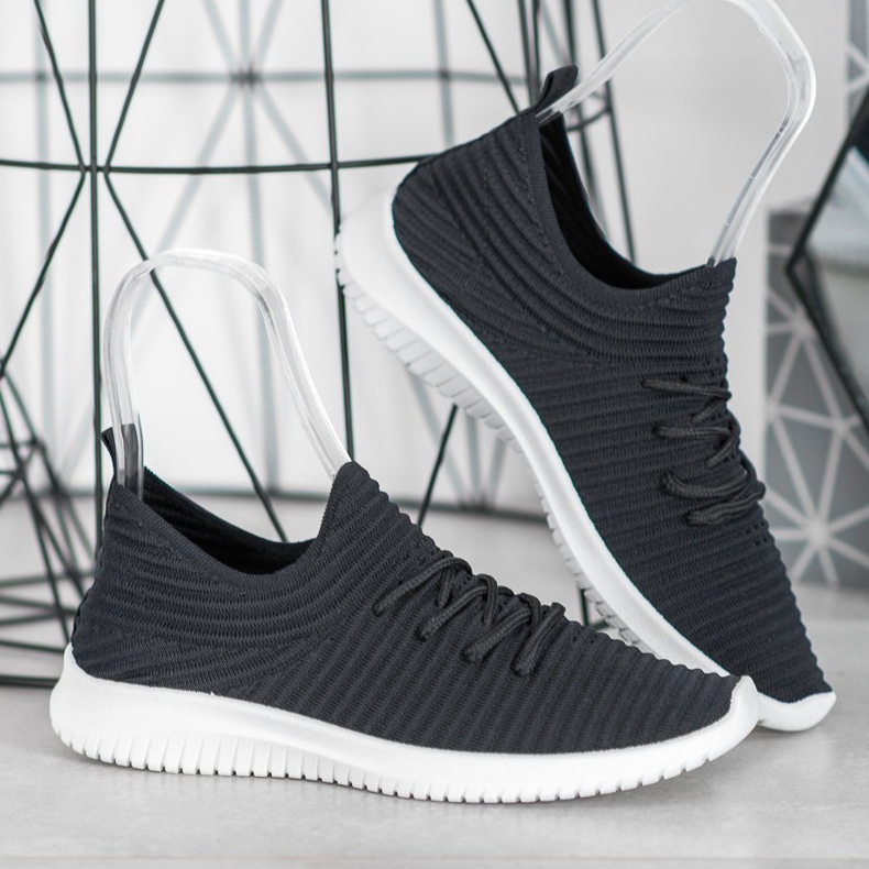 SHELOVET Textilní nazouvací boty černá 1