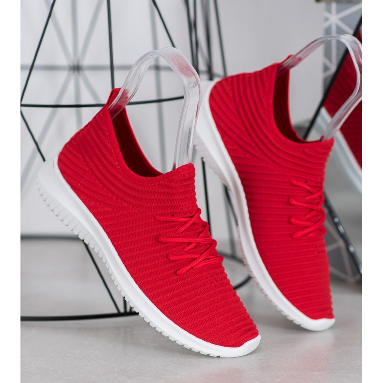 SHELOVET Textilní nazouvací boty červené 1 SHELOVET Textilní nazouvací boty červené 1