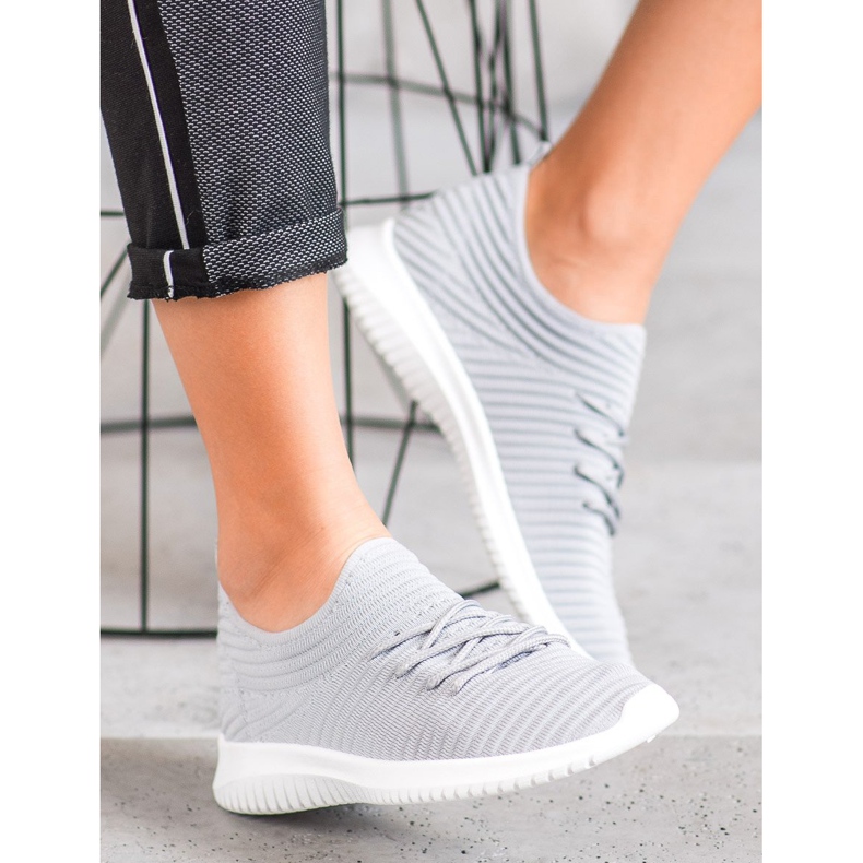 SHELOVET Textilní nazouvací boty šedá 2