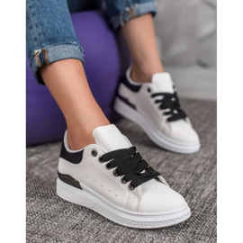 SHELOVET Tenisky na platformě s eko kůží bílý 1