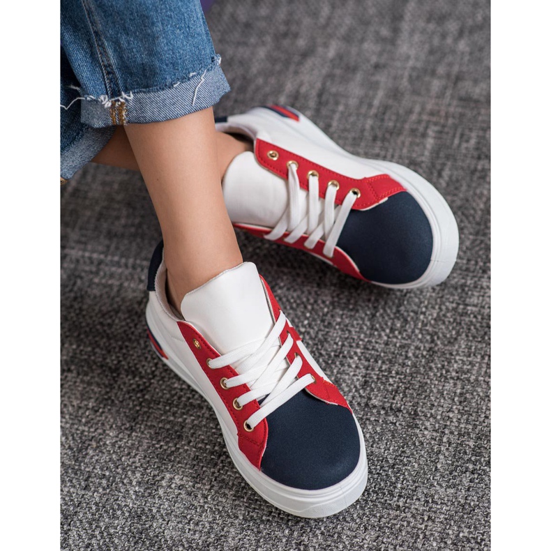 SHELOVET Sportovní obuv z eko kůže bílý vícebarevný 2