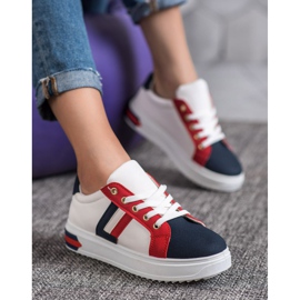 SHELOVET Sportovní obuv z eko kůže bílý vícebarevný 1