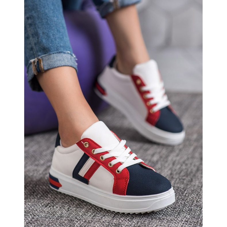 SHELOVET Sportovní obuv z eko kůže bílý vícebarevný 1