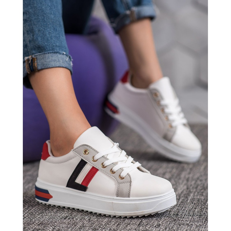 SHELOVET Sportovní obuv z eko kůže bílý vícebarevný 2