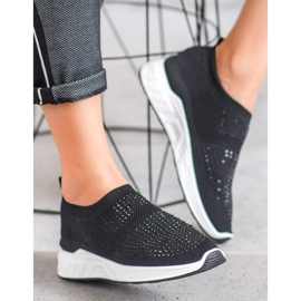 SHELOVET Nazouvací boty s krystaly černá 2