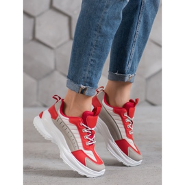 SHELOVET Módní boty na platformě červené vícebarevný 1