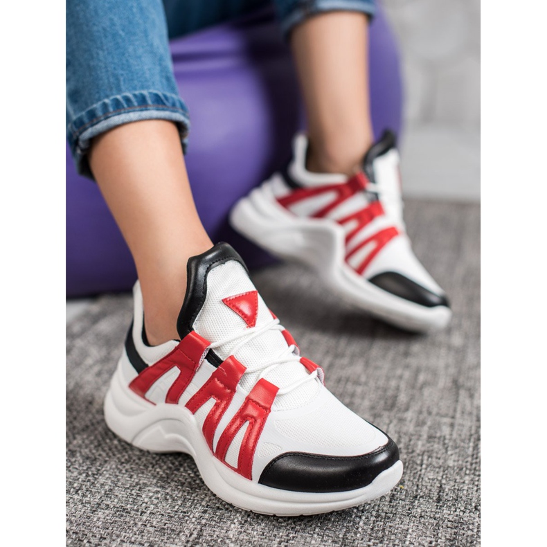 SHELOVET Pohodlné módní tenisky bílý vícebarevný 1