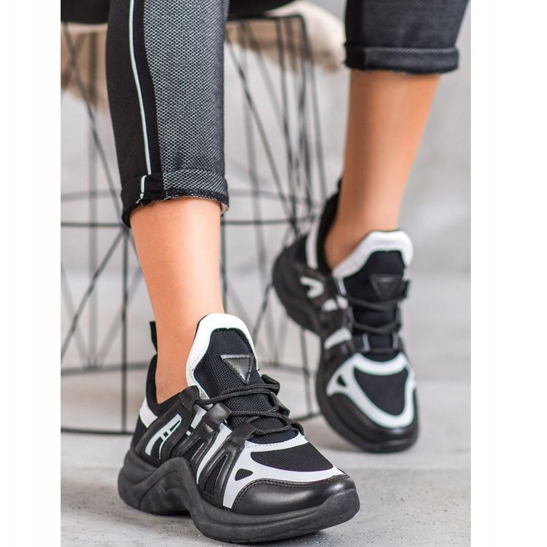 SHELOVET Pohodlné módní tenisky bílý černá 1