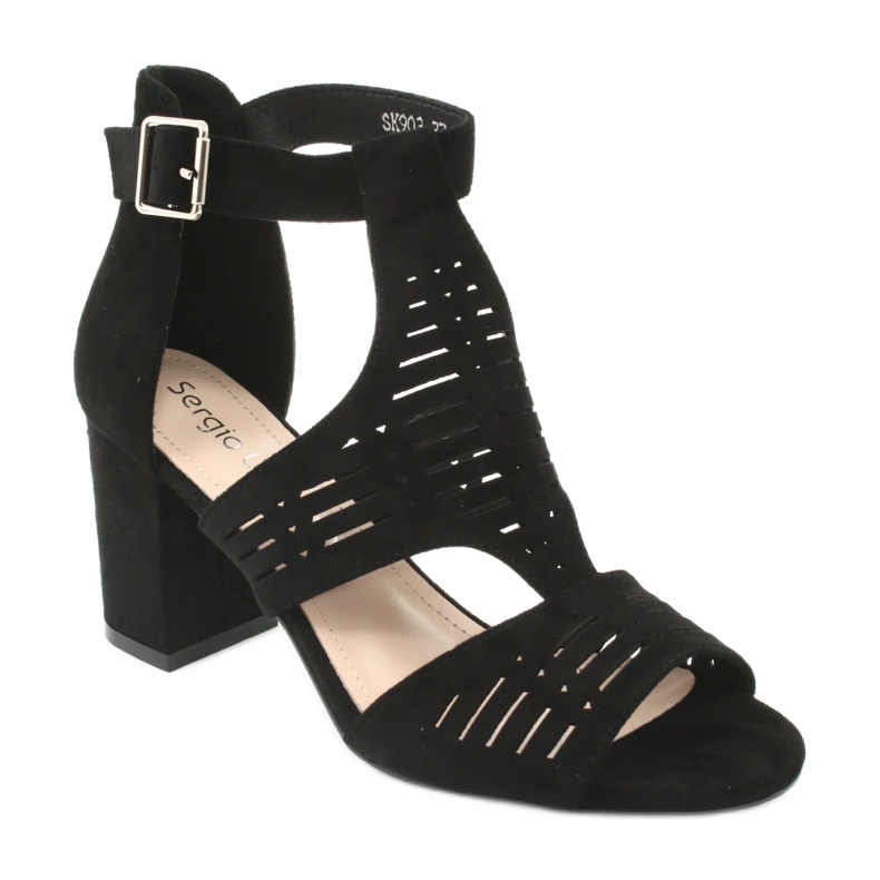 Sergio Leone SK903 semišové svrškové sandály černá 1