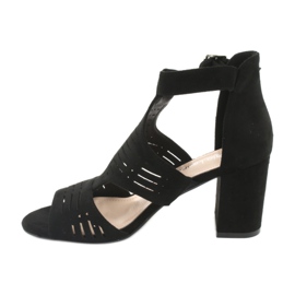 Sergio Leone SK903 semišové svrškové sandály černá 2