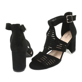 Sergio Leone SK903 semišové svrškové sandály černá 4