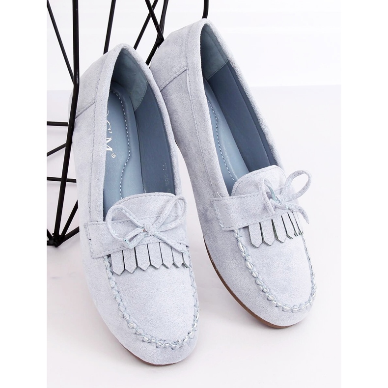 Dámské klasické modré mokasíny 77-202 modré modrý 1