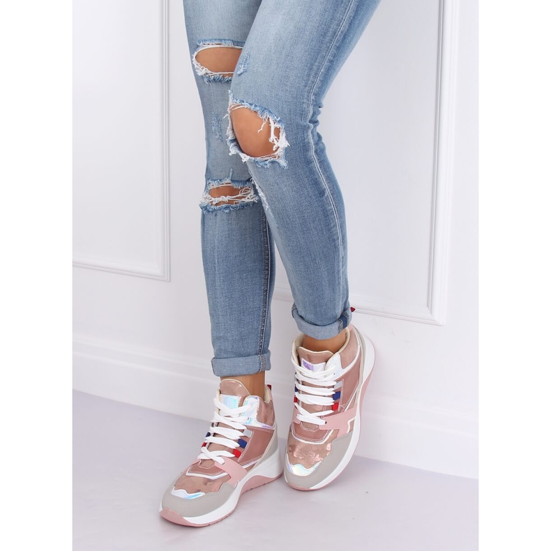 Vysoké tenisky D20-2 Pink vícebarevný 2