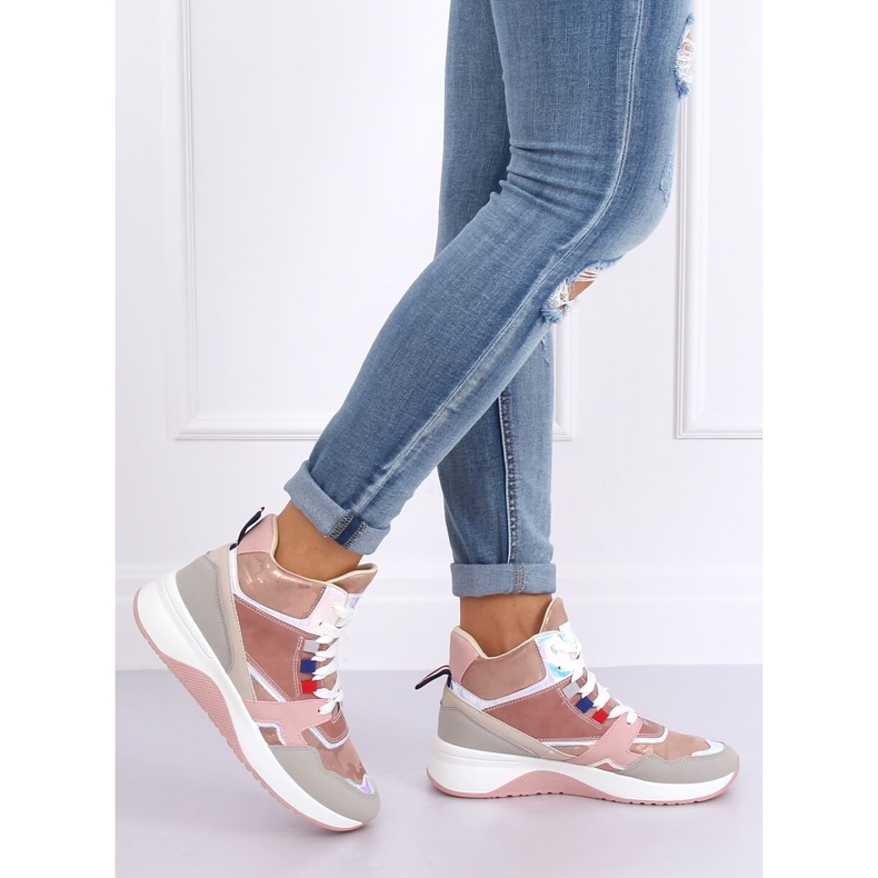 Vysoké tenisky D20-2 Pink vícebarevný 1