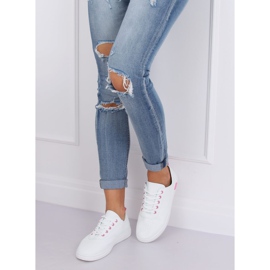 Bílo-růžové šněrovací tenisky BB77 Fushia bílý růžový 2 Bílo-růžové šněrovací tenisky BB77 Fushia bílý růžový 2