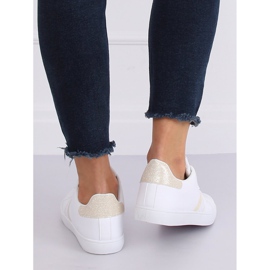 Bílé dámské tenisky K-388 BÍLÁ / ZLATÁ bílý 2