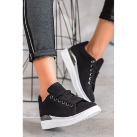 SHELOVET Tenisky na platformě s eko kůží černý 2