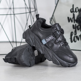 Bella Paris Šněrovací černé tenisky černá 1