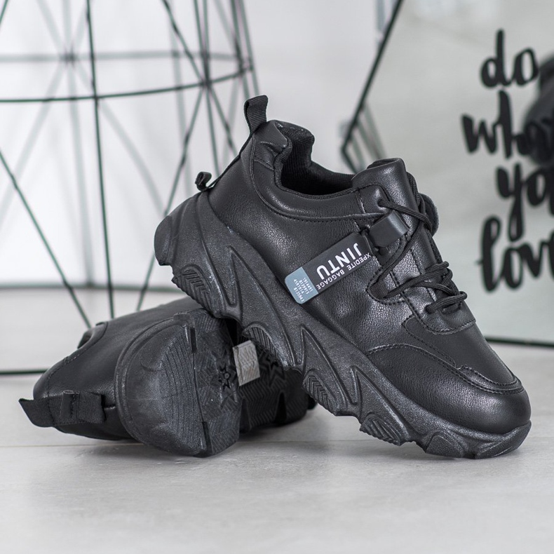 Bella Paris Šněrovací černé tenisky černý 1