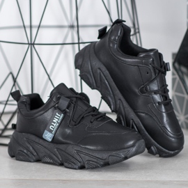 Bella Paris Šněrovací černé tenisky černá 2