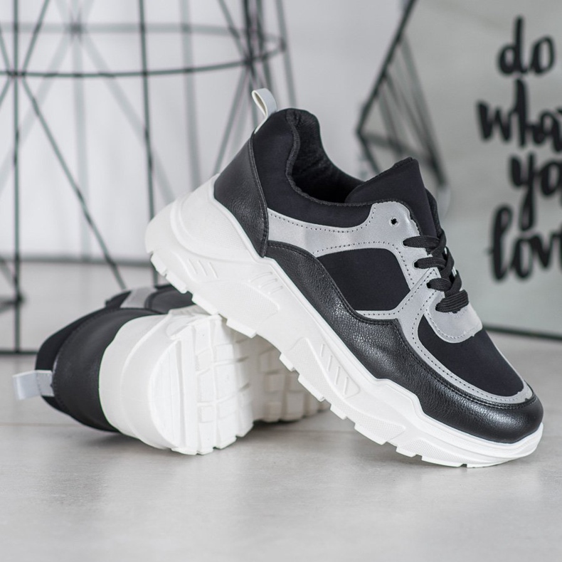 SHELOVET Klasické černé tenisky černá 1