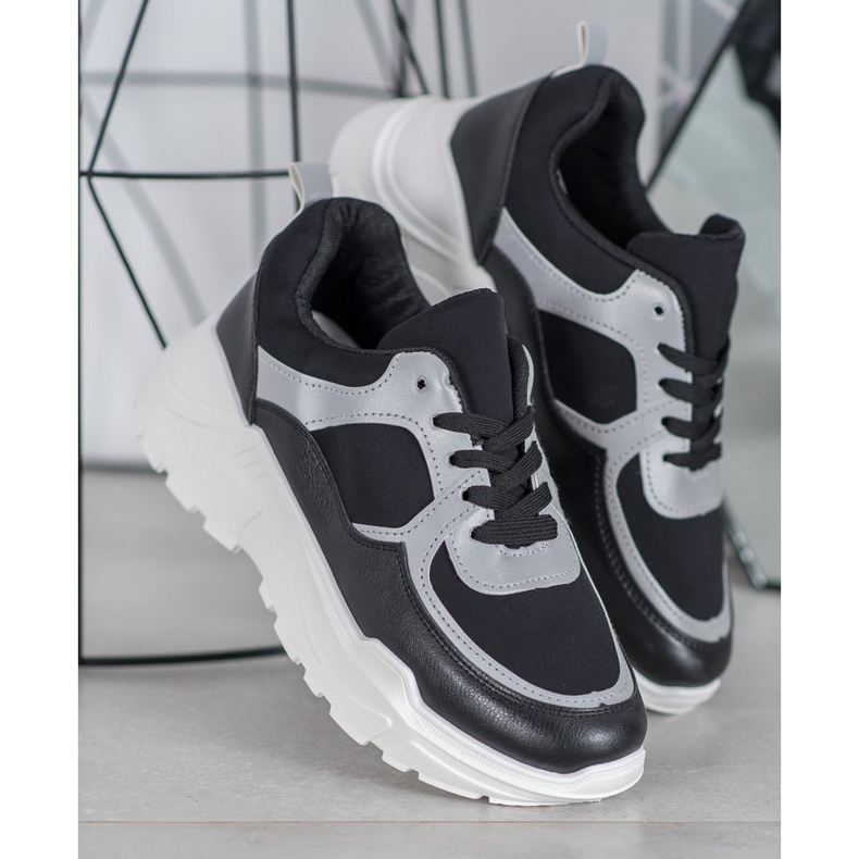 SHELOVET Klasické černé tenisky černá 2