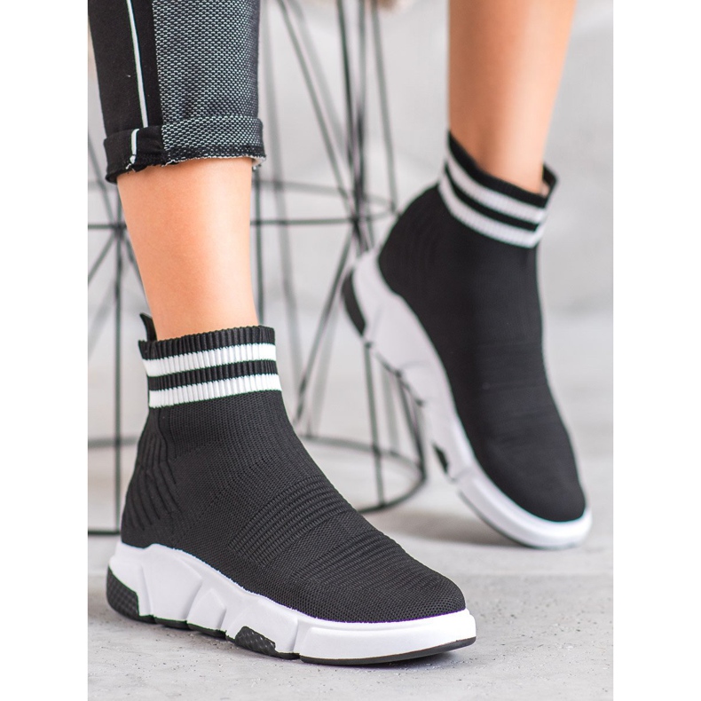 SHELOVET Nazouvací boty s popruhy černá 1