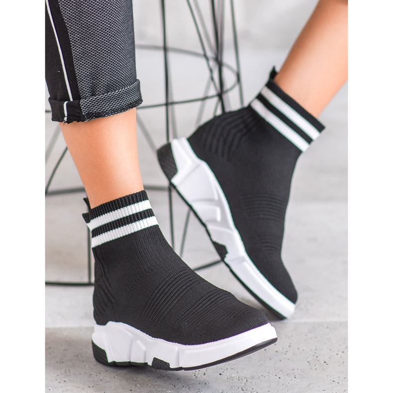 SHELOVET Nazouvací boty s popruhy černá 2