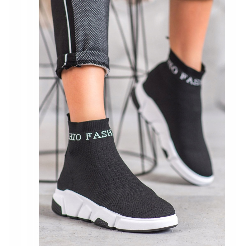 SHELOVET Módní nazouvací boty černá 1