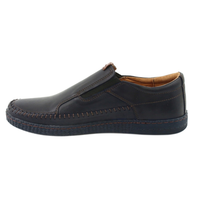 Riko Pánské kožené mokasíny 913 Navy Blue modrý 2
