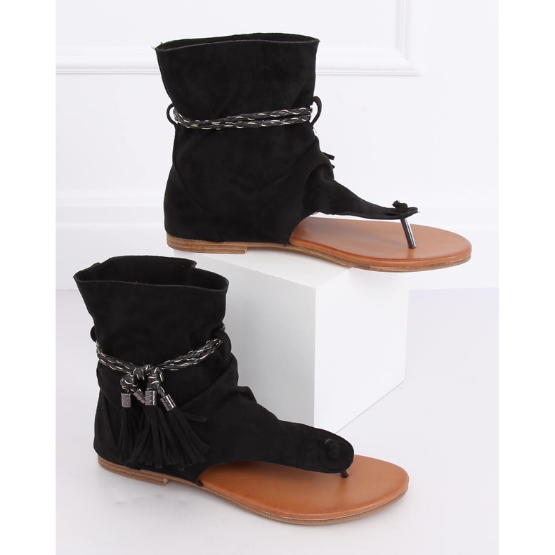 Černé žabky SL1011 se svrškem černá 1