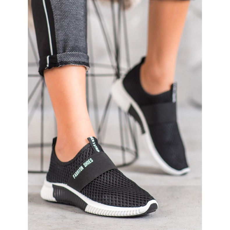 SHELOVET Nazouvací módní obuv černá 1