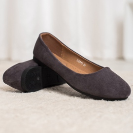 Diamantique Klasické semišové balerínky šedá 2