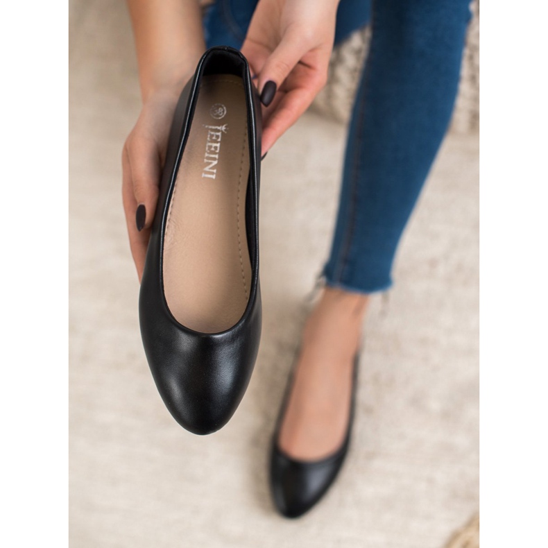 SHELOVET Klasická eko kožená balerína černá 1