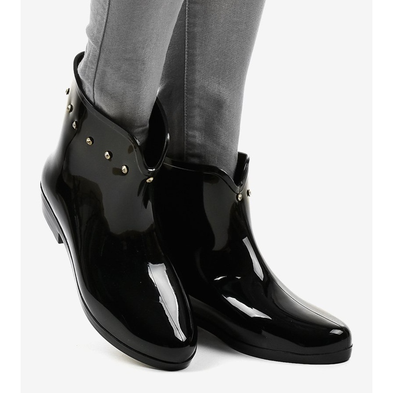 Černé krátké galoše se kubickými zirkony SD97E-1 černá 2