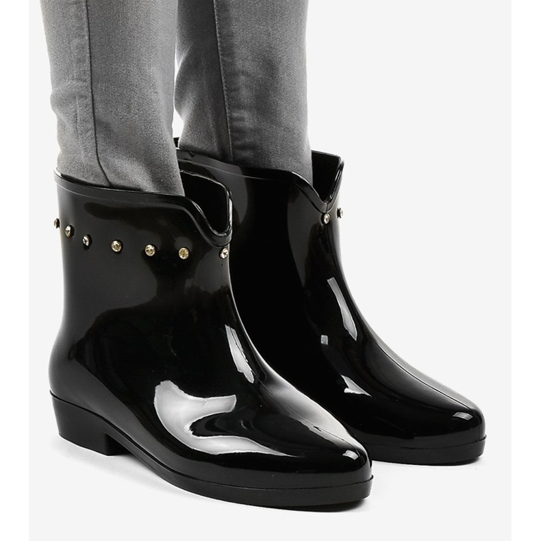 Černé krátké galoše se kubickými zirkony SD97E-1 černá 1