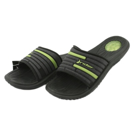 Pánské kulečníkové pantofle Rider 82735 černé / zelené černá šedá zelená 2 Pánské kulečníkové pantofle Rider 82735 černé / zelené černá šedá zelená 2
