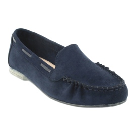 Dámské semišové mokasíny Sergio Leone 722 navy blue modrý 1