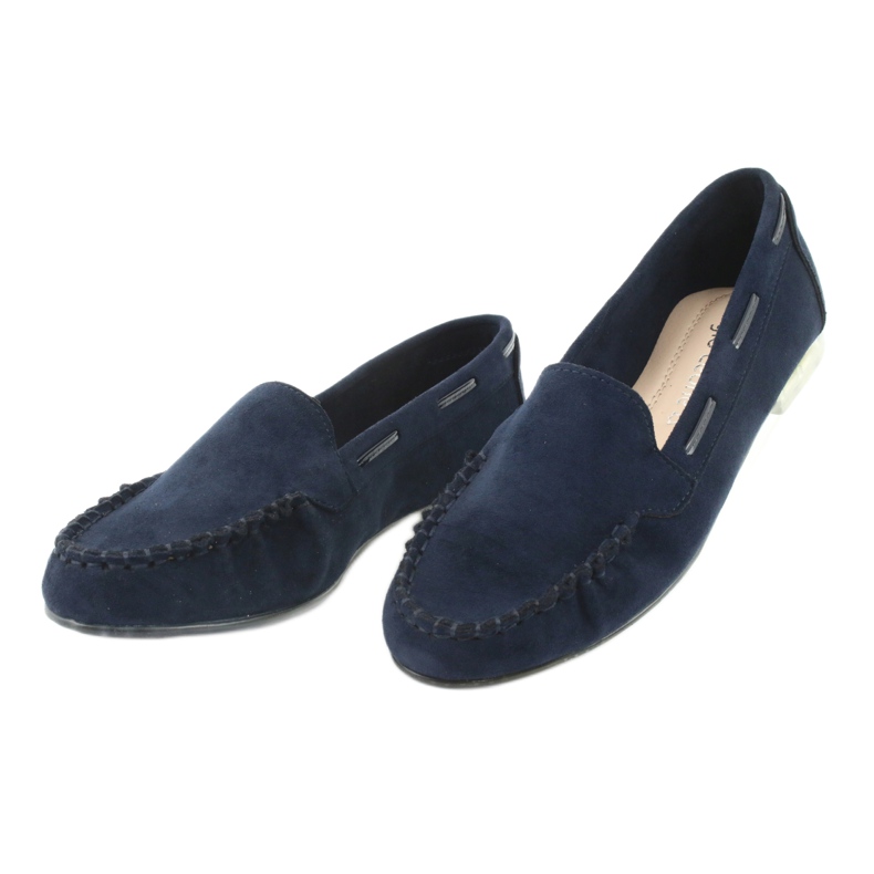 Dámské semišové mokasíny Sergio Leone 722 navy blue modrý 3