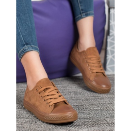 SHELOVET Semišové tenisky hnědý 2