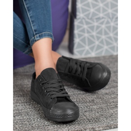 SHELOVET Semišové tenisky černý 1