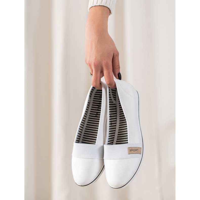 Super Me Sportovní klínové balerínky bílý 1