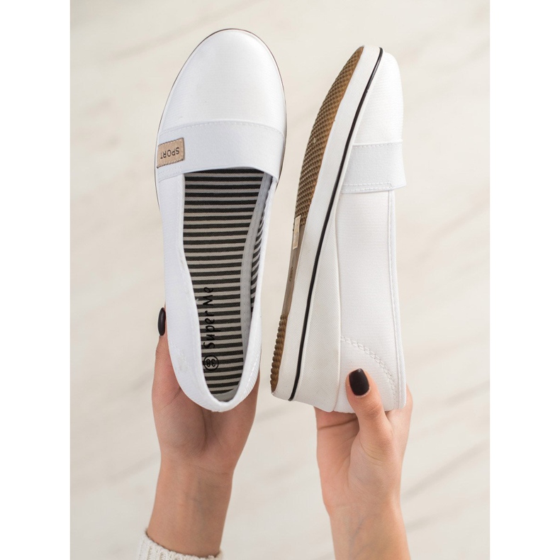 Super Me Sportovní klínové balerínky bílý 2