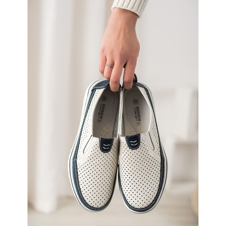 Goodin Lehké kožené boty bílý 1