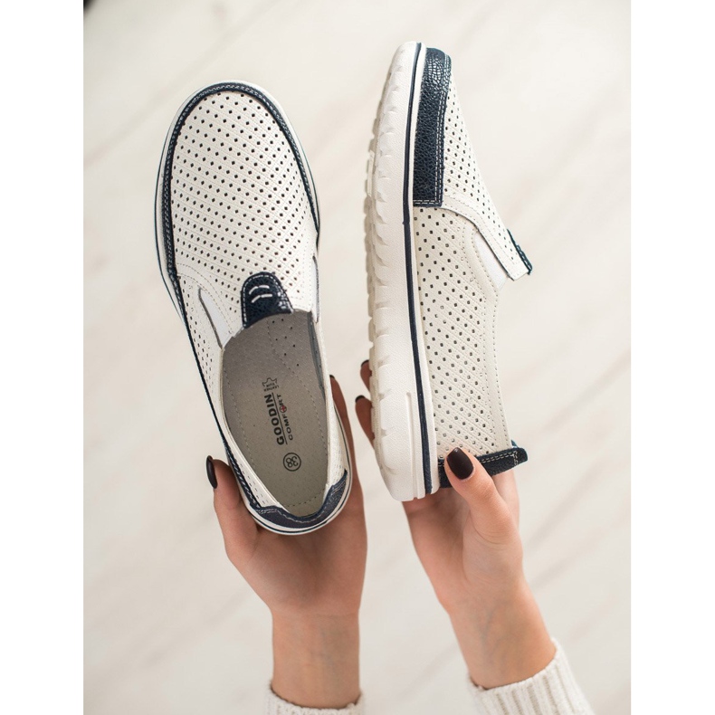 Goodin Lehké kožené boty bílý 2