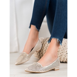 Goodin Elegantní prolamované balerínky zlatý 2